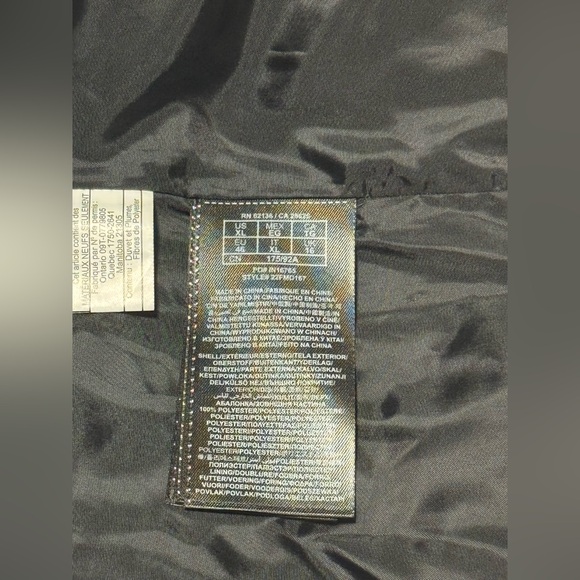 GUESS Black Shiny Puffer With Faux Fur Hoodie Ladies Size XL - Picture 9 of 12